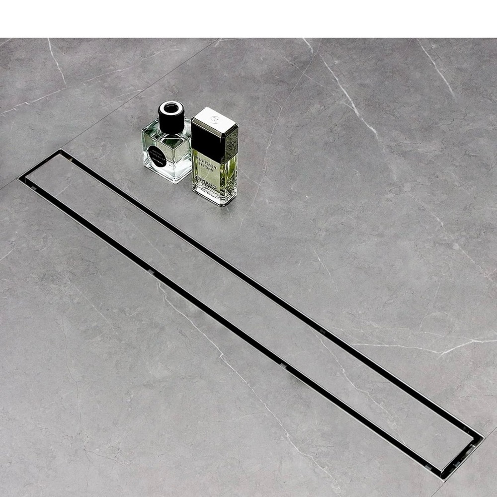 Linear Shower Drain, Shower Drain 54 inch with Flat & Tile Insert 2 in 1 Panel